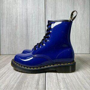 Dr. Martens Women's 1460 Patent Leather Lace Up Boots - Blueprint
